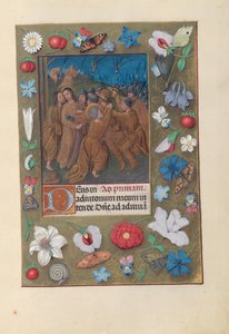 Stundenbuch der Königin Isabella der Katholischen, Königin von Spanien: Fol. 61r, Kuss des Judas, ca. 1500 von Master of the First Prayerbook of Maximillian