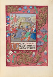Stundenbuch der Königin Isabella der Katholischen, Königin von Spanien: Fol. 69r, Christus trägt das Kreuz, ca. 1500