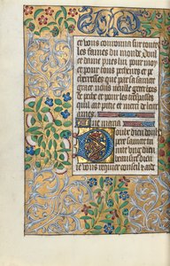 Stundenbuch Gebrauch von Rouen: fol. 151v, Aufwendige Randverzierung aus Laubwerk, c. 1470 von Master of the Geneva Latini
