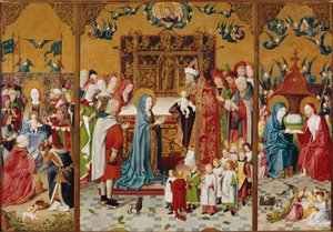 Altarbild mit den sieben Freuden Mariens von Master of the Holy Kinship