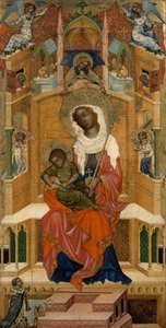 Maria auf dem Thron mit dem Kind Glatz Madonna von Master of the Kaufmann Crucifixion