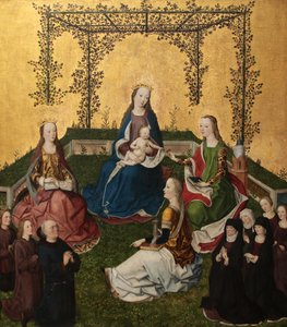 Madonna mit Kind in der Rosenlaube, ca. 1470 von Master of the Life of Virgin Mary