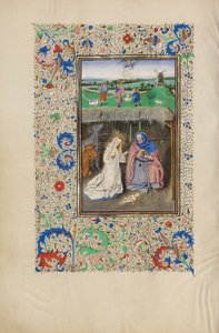 Die Geburt Christi und Die Verkündigung an die Hirten von Master of the Llangattock Hours