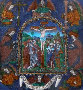 Plakette mit der Kreuzigung, Französisch, 16. Jahrhundert von Master of the Orleans Triptych