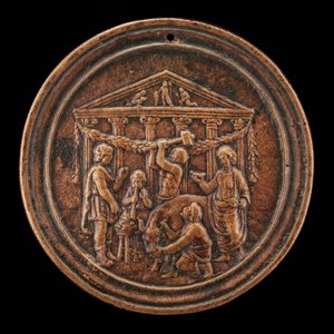 Das Opfer eines Stiers, viertes Viertel des 15. Jahrhunderts von Master of the Orpheus Legend