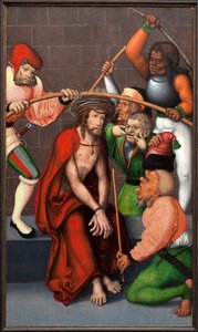 Die Dornenkrone. Gemälde des Meisters des Altars von Pflock (Deutschland), Öl auf Holz, um 1520. Museum der Schönen Künste Gent (Belgien)