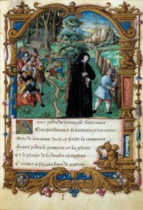 Darstellung der Königin von Navarra Margarita von Angoulême (1492-1549), höfische Liebesszene von Master of the Rohan Hours