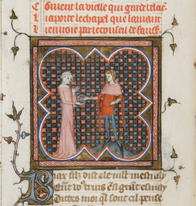 Miniatur aus einem Manuskript des Roman de la Rose von Guillaume de Lorris und Jean de Meun, 1353 von Master of the Rose novels
