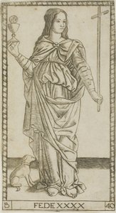 Glaube, Platte 40 aus Genii und Tugenden von Master of the S Series Tarocchi