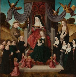 Jungfrau und Kind mit der heiligen Anna und den Heiligen Franziskus und Lidwina, mit Stiftern (Anna Selbdritt)
