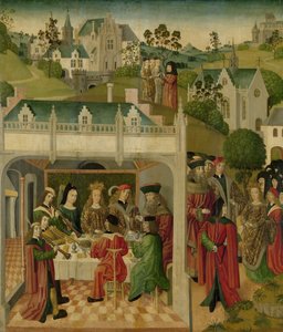 Hochzeitsfest der heiligen Elisabeth von Ungarn und Ludwig von Thüringen auf der Wartburg, ca. 1490-1495 von Master of the St.Elizabeth panels