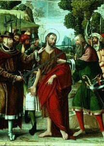 Die Verhaftung von Johannes dem Täufer von Master of the St. Johns Retable