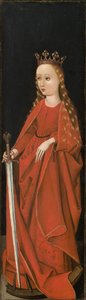 Heilige Katharina [rechte Flügelaußenseite], ca. 1480-1490 von Master of the Starck Triptych