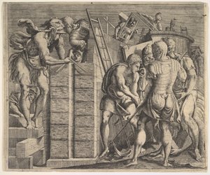 Kadmos gründet Theben, ca. 1543-44 von Master of the Story of Cadmus