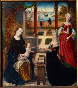 Jungfrau und Heilige Maria Magdalena Gemälde vom Meister der Ansicht von Sainte-Gudule (15. Jahrhundert) 1475 Lüttich, Museum der Schönen Künste