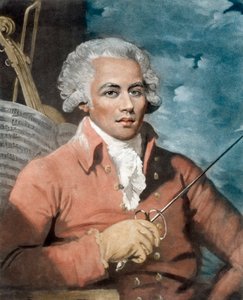 Joseph Boulogne (1748-99), Chevalier de Saint-George; Sohn eines französischen Plantagenbesitzers in Guadeloupe und einer Sklavin, Nanon, afrikanischer Herkunft - Porträt von Joseph Boulogne (1748-1799), Chevalier de Saint Georges (Saint-Georges), Komponis von Mather (after) Brown