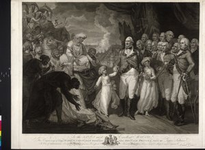 Marquis Cornwallis mit den zwei indischen Prinzen von Mather Brown