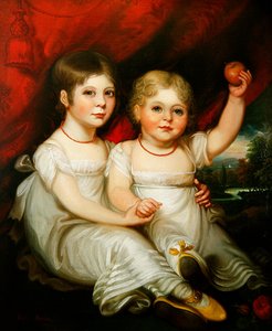 Porträt von zwei jungen Mädchen von Mather Brown
