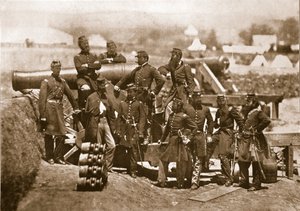 General Corcoran (ganz links) und Offiziere der 69. New Yorker Freiwilligen, 1861-65 von Mathew B. Brady