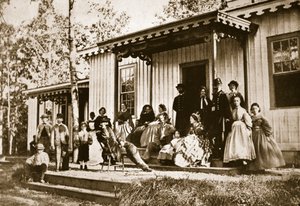 General Heintzelman unterhält Freunde im Genesungslager, Alexandria, 1861-65 von Mathew B. Brady