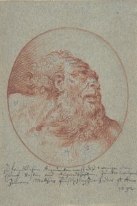 Kopf eines bärtigen Mannes, der nach rechts schaut, 1692 von Mathias Fussli