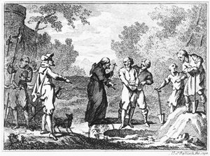 Hinrichtung flämischer Protestanten durch spanische Katholiken, 1790 von Mathias de Sallieth