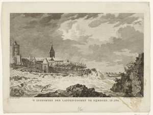 Einsturz des Lappenturms in Nijmegen, 1784 von Mathias de Sallieth