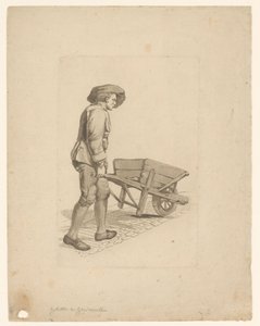 Mann mit Schubkarre von Mathias de Sallieth
