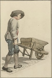 Mann mit Schubkarre
