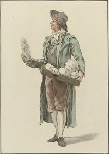 Straßenverkäufer mit Gipsfiguren von Mathias de Sallieth