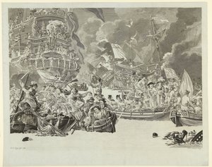 Der niederländische Überfall auf die Medway und die Eroberung der Royal Charles, 1667 von Mathias de Sallieth