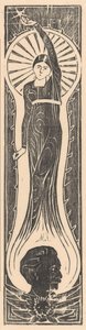 Allegorische Figur mit Porträt von Multatuli von Mathieu Lauweriks