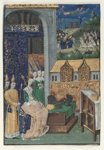 Einzelne Miniatur aus Boccaccios Des Cleres et nobles femmes: Königin Medusa..., um 1470 von Maître François