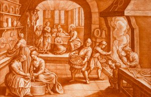 Die Geschichte von Maria und Martha, Illustration aus der Bibel, graviert von J.C. Bodenehr von Mattaus the Younger Merian