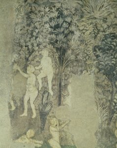 Detail (Badende Männer) aus dem Dekorationsschema in der Halle der Päpste