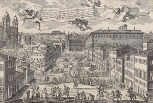 Prospetto della chiesa della Santissima Trinita de Monti detta volgarmente Piazza di Spagnia, 1696 von Matteo Gregorio de Rossi