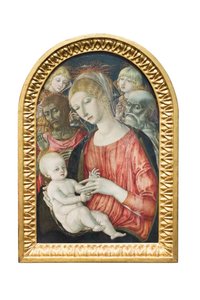 Madonna und Kind mit Engeln, hl. Johannes dem Täufer und hl. Hieronymus von Matteo di (c.1430 95) Giovanni