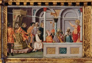 Madonna und Kind mit den Heiligen Jakobus, Augustinus, Bernhardin und Margarete, erste Jahrzehnte des 14. Jahrhunderts