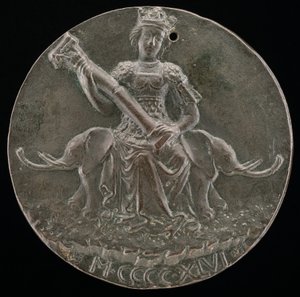 Tapferkeit, die eine gebrochene Säule hält [Rückseite]