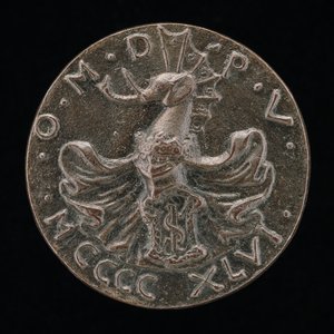 Schild, Helm, Elefantenkamm und Helmdecke [Rückseite], 1446 von Matteo di Andrea de Pasti