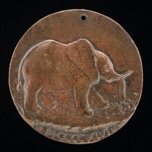 Der Malatesta-Elefant auf einer Wiese [Rückseite], 1446 von Matteo di Andrea de Pasti