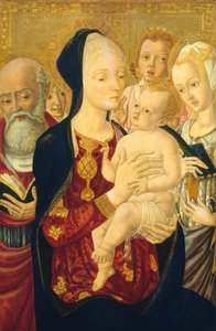 Madonna und Kind mit dem Heiligen Hieronymus, der Heiligen Katharina von Alexandria und Engeln, ca. 1465-1470