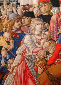 Das Massaker der Unschuldigen (Detail eines Soldaten, der ein Baby mit seinem Schwert durchbohrt)