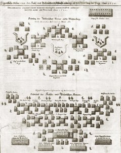 Plan der Schlacht am Weißen Berg, aus Theatrum Europaeum von Matthaus Merian