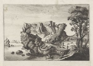 Anthropomorphe Landschaft in Form eines Männerkopfes von Matthaus the Elder (after) Merian