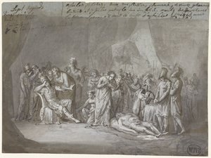 Der Leichnam des Patroklos in Achills Zelt beweint von Mattheus Ignatius van Bree