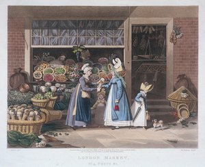 Londoner Markt, ein Obstverkäufer von Matthew Dubourg