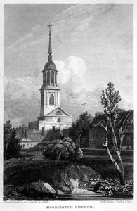 Shoreditch Kirche, London, 1815 von Matthews