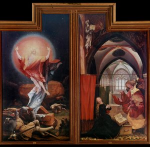 Isenheimer Altar: „Die Auferstehung“ „Die Verkündigung“ von Matthias (c.1480 1528) Grunewald
