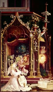 Konzert der Engelmusiker in der Geburt Christi (Detail) von Matthias (c.1480 1528) Grunewald